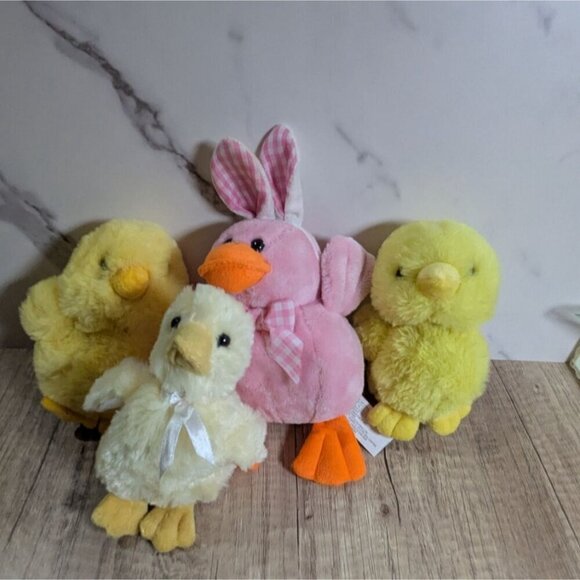 Goffa Plush Duck & Chick Stuffed Toys Set Of 4 Soft stuffed Animals toys Easter - Picture 5 of 7